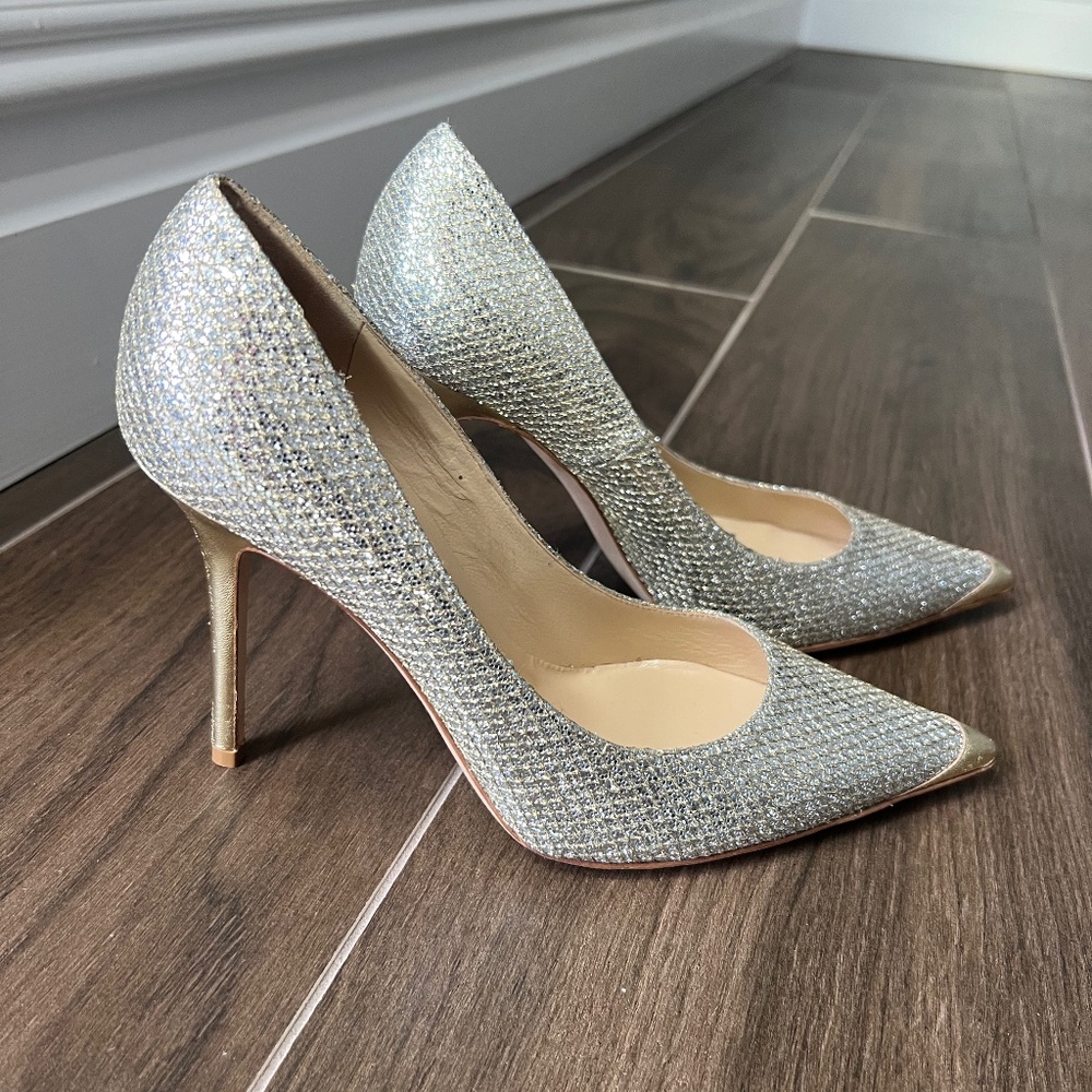 Jimmy Choo Gold/Silver  Glitter pumps